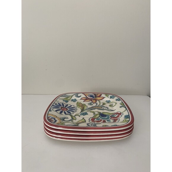 Better Homes and Gardens 4 Melamine Salad Desert Plates Square 8.25” - Picture 2 of 12